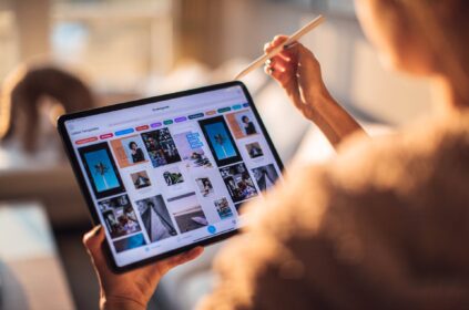 person holding a tablet